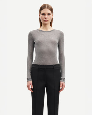 SADOU T-SHIRT LS 15499 / GREY MEL.