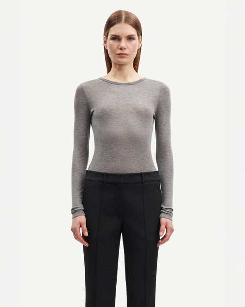 SADOU T-SHIRT LS 15499 / GREY MEL.