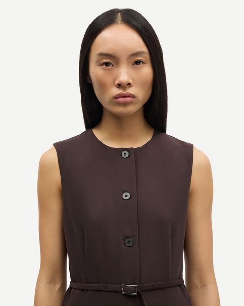 SARUMA SHORT DRESS 15790 / BLACK COFFEE