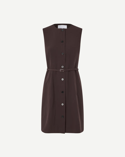 SARUMA SHORT DRESS 15790 / BLACK COFFEE