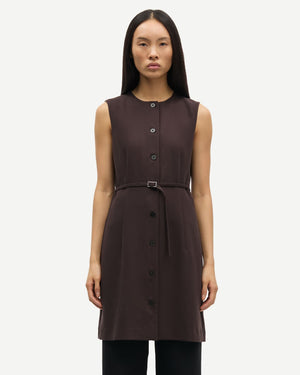 SARUMA SHORT DRESS 15790 / BLACK COFFEE