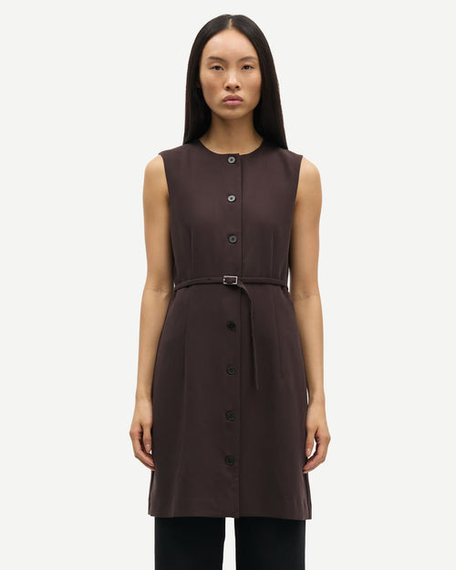 SARUMA SHORT DRESS 15790 / BLACK COFFEE