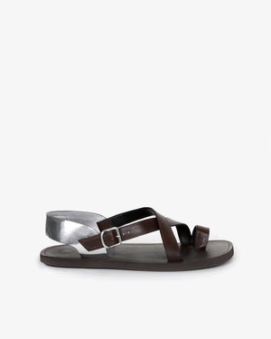 LEATHER SANDALS / DARK BROWN