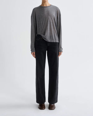 SASHA LONGSLEEVE BOYFRIEND TEE / GREY HEATHER