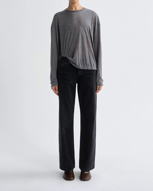 SASHA LONGSLEEVE BOYFRIEND TEE / GREY HEATHER