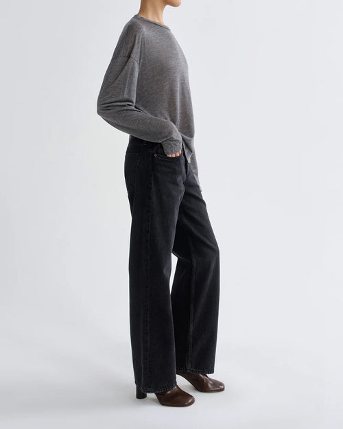 SASHA LONGSLEEVE BOYFRIEND TEE / GREY HEATHER