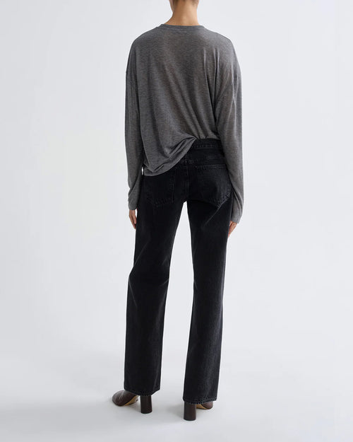 SASHA LONGSLEEVE BOYFRIEND TEE / GREY HEATHER