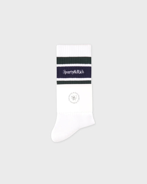 SERIF LOGO SOCKS / WHITE/FOREST/DARK NAVY