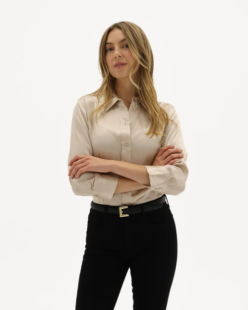 DANI SILK BLOUSE / CHAMPAGNE