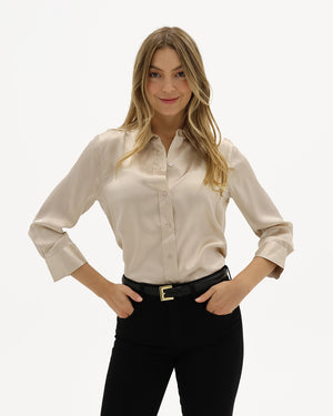 DANI SILK BLOUSE / CHAMPAGNE