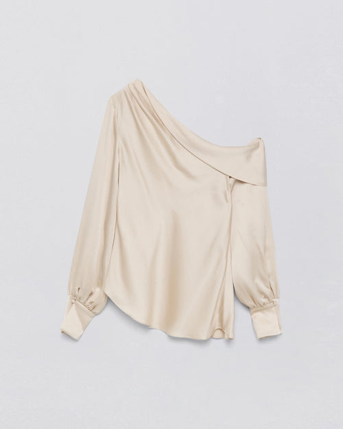 ALICE ONE SHOULDER TOP / CHAMPAGNE