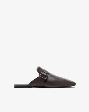 LEATHER MULE / DARK BROWN