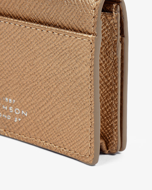 PANAMA FOLDED CARD CASE WITH SNAP CLOSURE / BRONZE