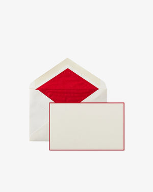 BORDERED CORRESPONDENCE CARDS / POINSETTIA RED