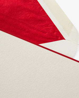 BORDERED CORRESPONDENCE CARDS / POINSETTIA RED