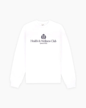 H&W CREST EMBROIDERED CREWNECK / WHITE