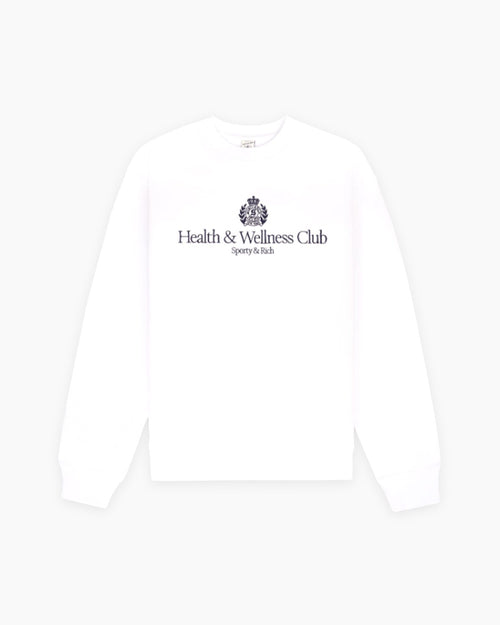H&W CREST EMBROIDERED CREWNECK / WHITE