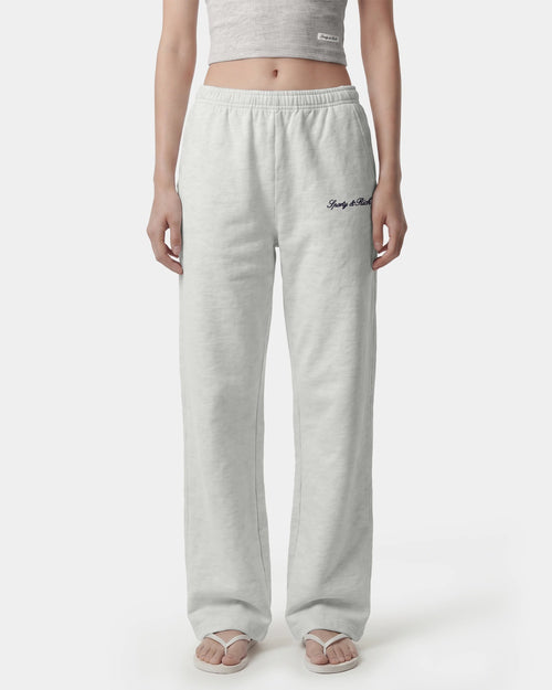SIGNATURE LOGO EMBROIDERED WIDE SWEATPANT / HEATHER GRAY