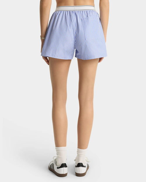 ITALIC LOGO BOXER SHORT / LIGHT BLUE STRIPED