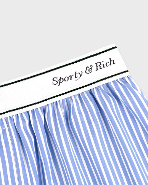 ITALIC LOGO BOXER SHORT / LIGHT BLUE STRIPED