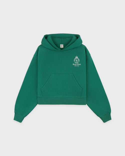 CROWN TENNIS CROPPED HOODIE / ALPINE WHITE