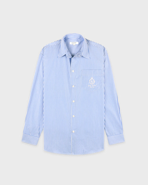 CROWN TENNIS OVERSIZED SHIRT / LIGHT BLUE STRIPED