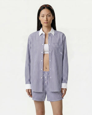 SRC OVERSIZED SHIRT / NAVY STRIPE