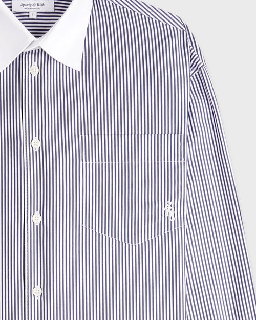 SRC OVERSIZED SHIRT / NAVY STRIPE