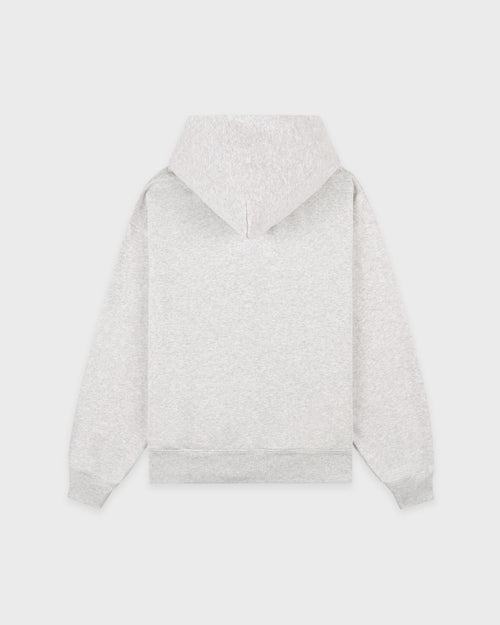 SIGNATURE LOGO EMBROIDERED ZIP HOODIE / HEATHER GRAY