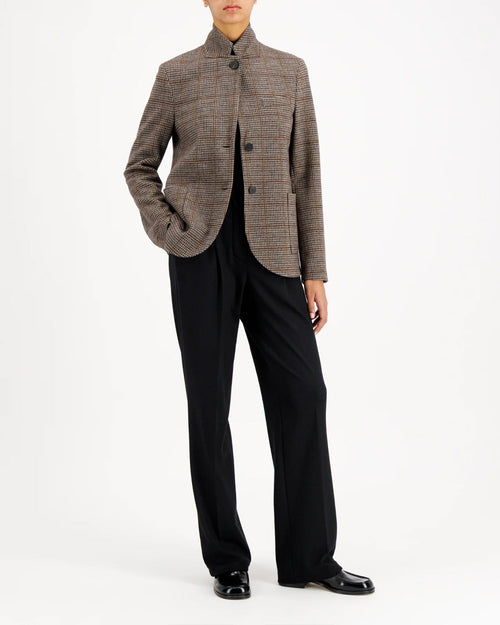 STAND UP COLLAR BLAZER LORO PIANA FABRIC / TAUPE & RUST