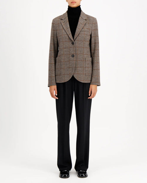 STAND UP COLLAR BLAZER LORO PIANA FABRIC / TAUPE & RUST