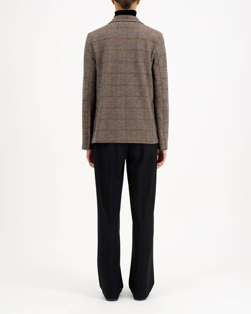 STAND UP COLLAR BLAZER LORO PIANA FABRIC / TAUPE & RUST