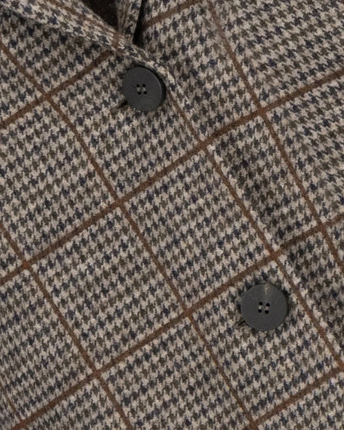 STAND UP COLLAR BLAZER LORO PIANA FABRIC / TAUPE & RUST
