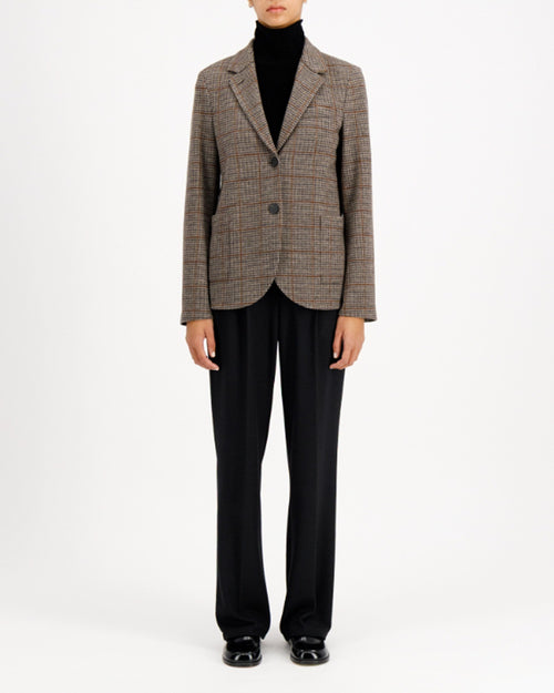 STAND UP COLLAR BLAZER LORO PIANA FABRIC / TAUPE & RUST