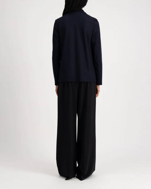 STAND UP COLLAR BLAZER SUPERFINE MERINO / BLACK
