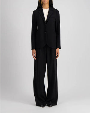 STAND UP COLLAR BLAZER SUPERFINE MERINO / BLACK
