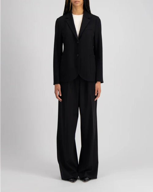 STAND UP COLLAR BLAZER SUPERFINE MERINO / BLACK