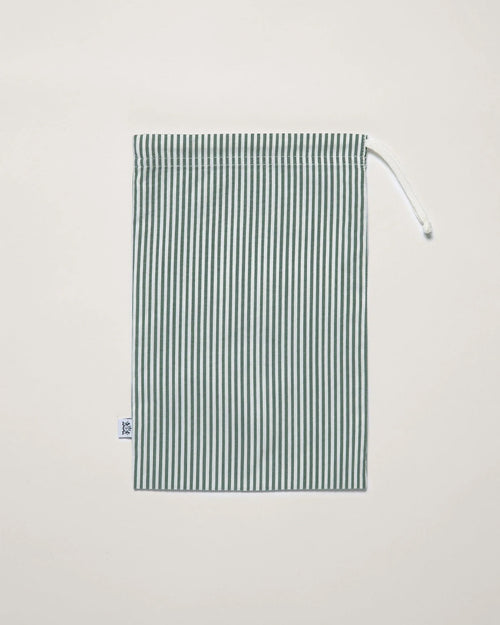 STRIPE SWIMSHORT / DUSK GREEN WHITE MINI STRIPE