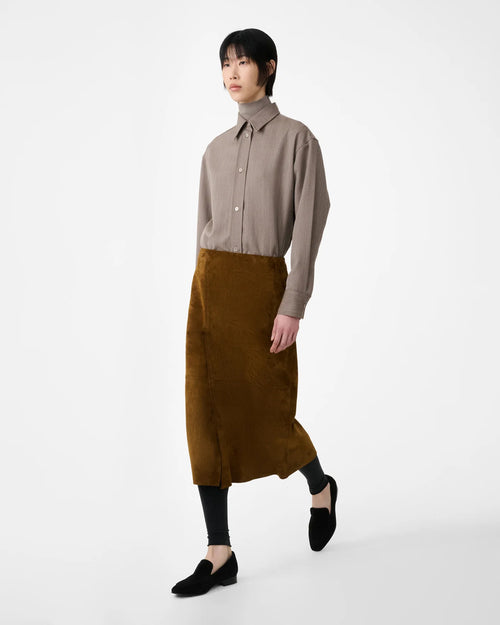MELETE SUEDE SKIRT / MUSTARD