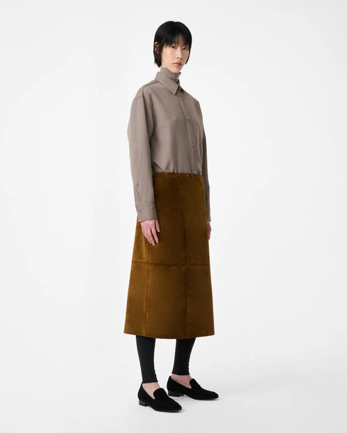 MELETE SUEDE SKIRT / MUSTARD