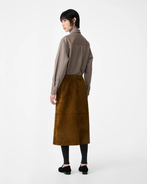 MELETE SUEDE SKIRT / MUSTARD