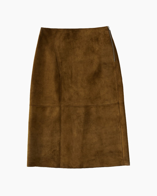 MELETE SUEDE SKIRT / MUSTARD