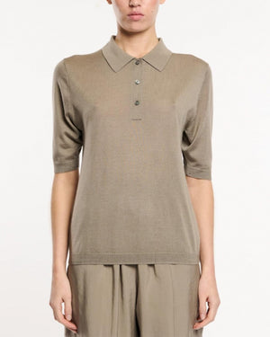 TOVA SHORT SLEEVE POLO / TAUPE