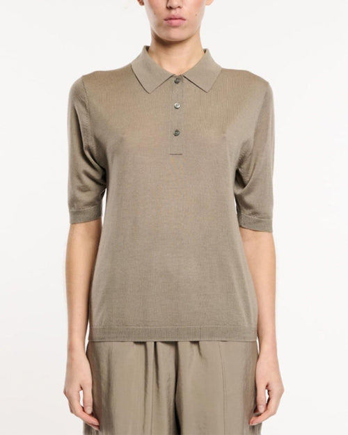 TOVA SHORT SLEEVE POLO / TAUPE