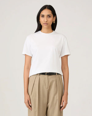 BOY-FIT CREW NECK T-SHIRT / WHITE