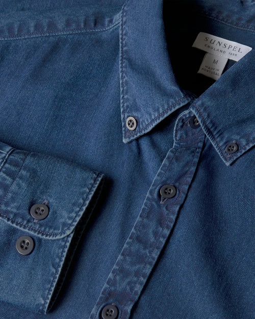 BUTTON DOWN DENIM SHIRT / INDIGO