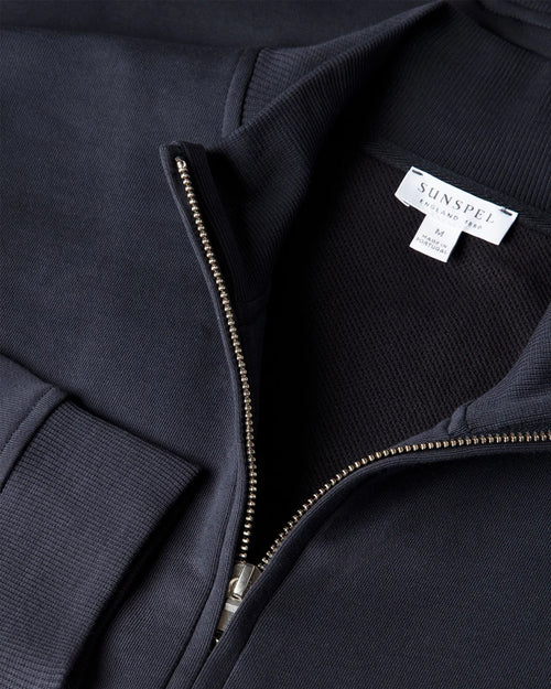 SUPIMA LOOPBACK ZIP SWEATSHIRT / MIDNIGHT NAVY