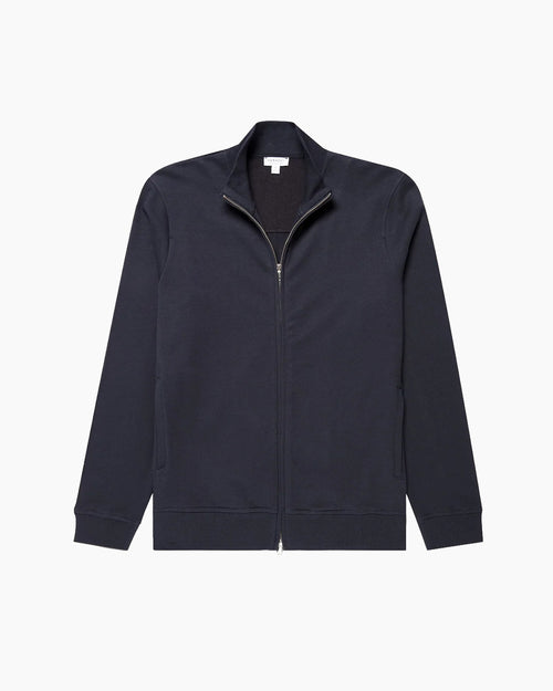 SUPIMA LOOPBACK ZIP SWEATSHIRT / MIDNIGHT NAVY