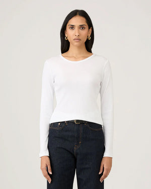 RIB LS T-SHIRT / WHITE