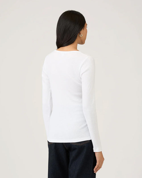 RIB LS T-SHIRT / WHITE
